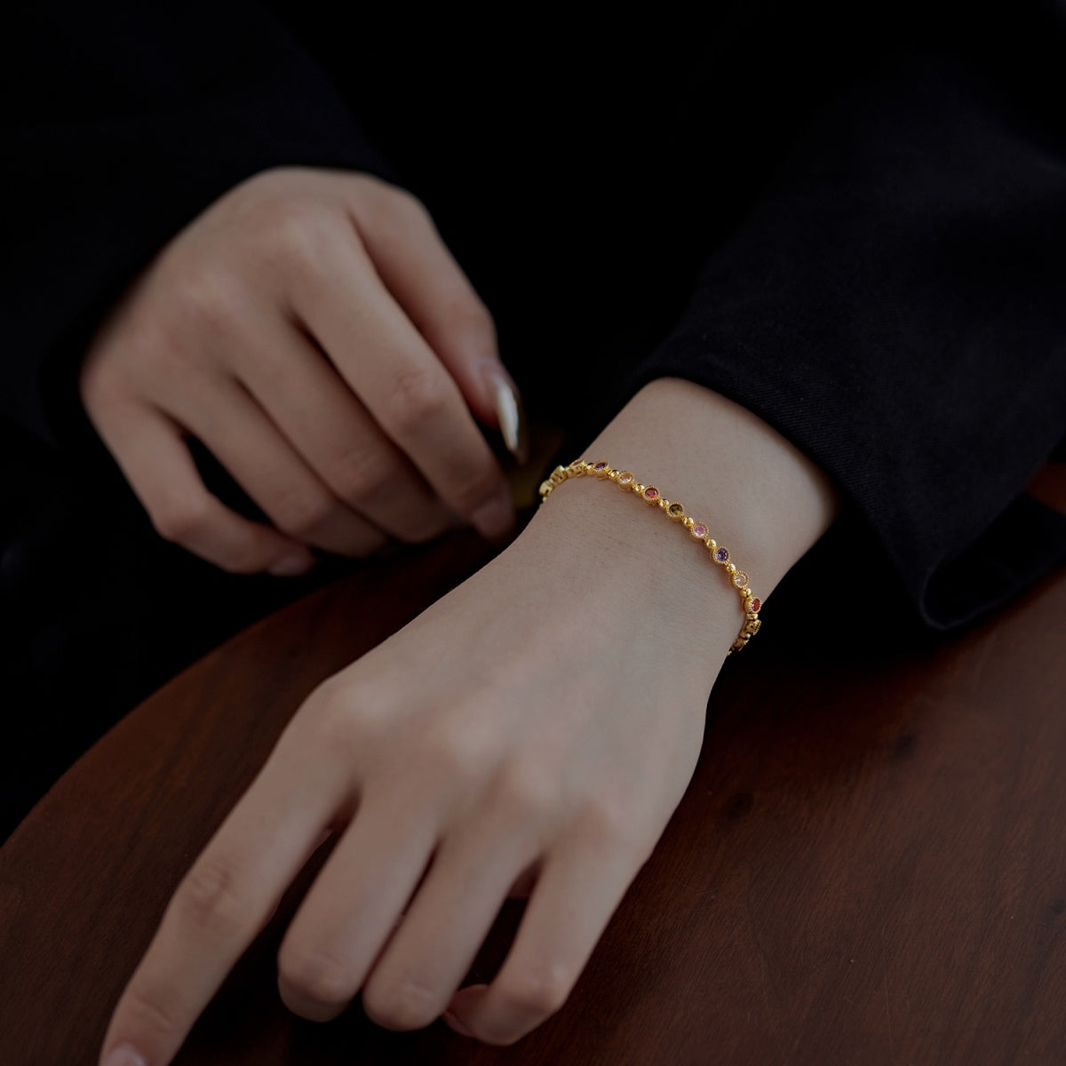 [Lumi Jewelry]Sparkling Exquisite Round Cut Party Bracelet