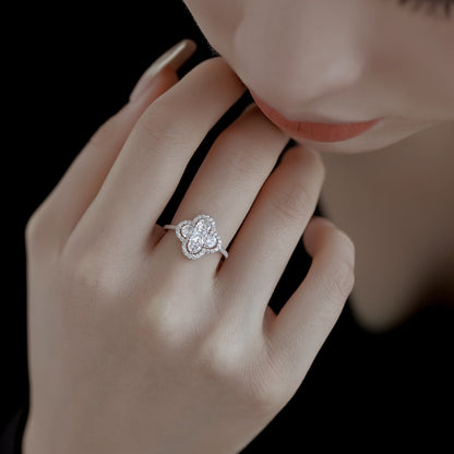 [Lumi Jewelry]Luxurious Eternity Flower Shape Banquet Ring