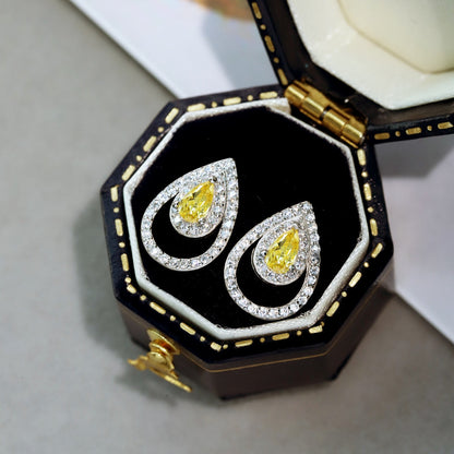 [Lumi Jewelry]Sparkling Delicate Water Drop Shape Daily Earrings