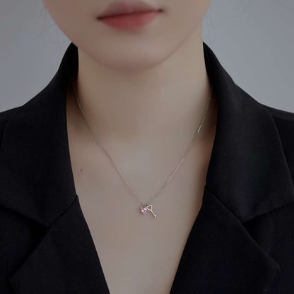 [Lumi Jewelry]Unique Heart Shape Key Pendent Necklace