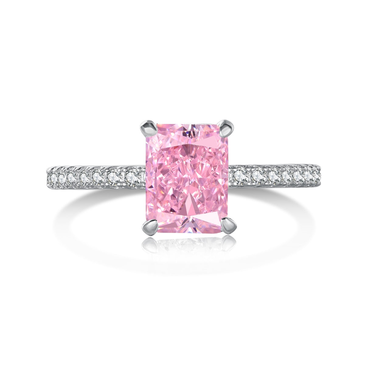 [Lumi Jewelry]2.0 Carat Dazzling Sparkling Radiant Cut Party Ring