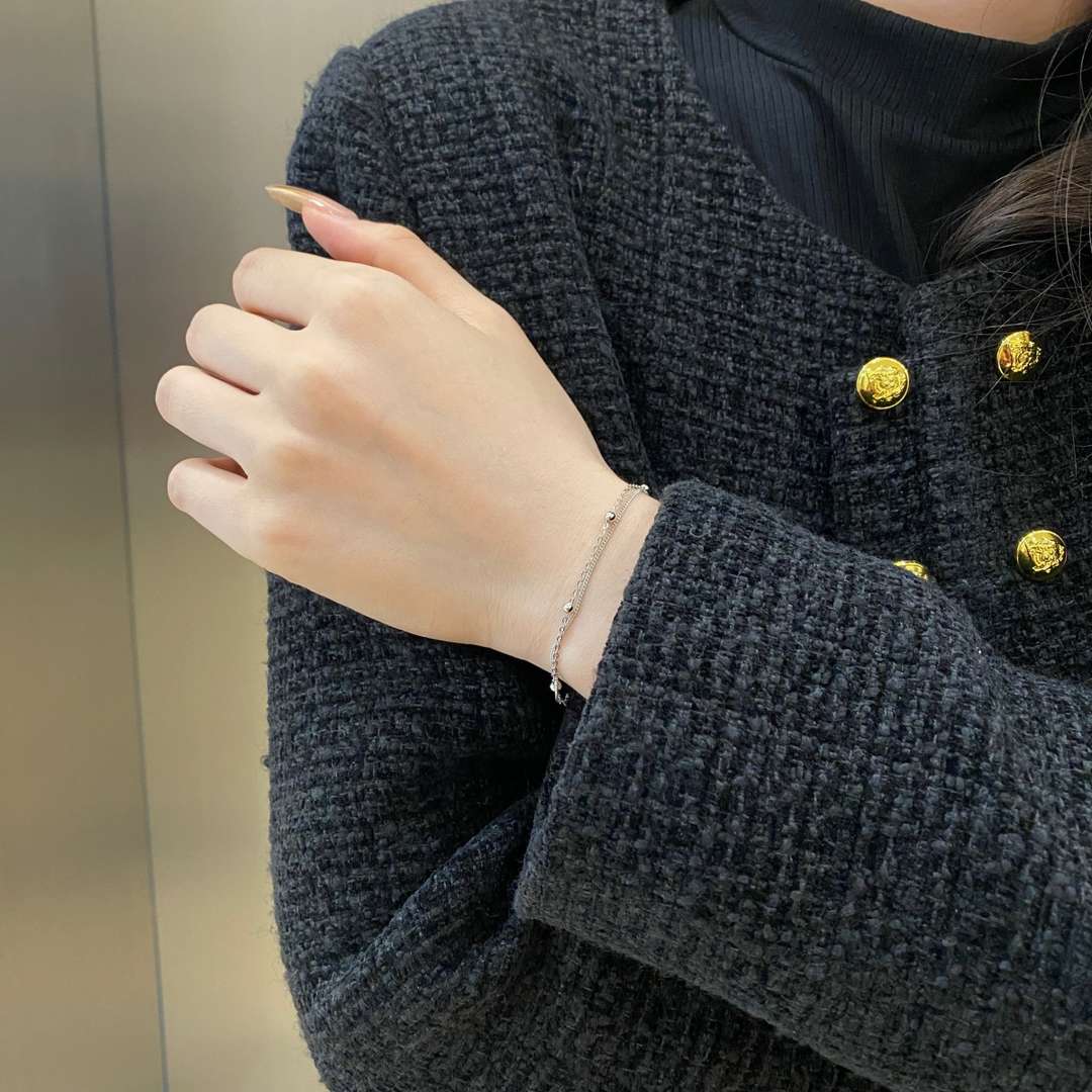[Lumi Jewelry]Delicate Bead Double Layer Bracelet