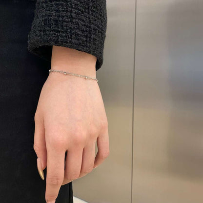 [Lumi Jewelry]Delicate Bead Double Layer Bracelet