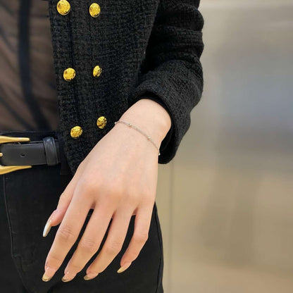 [Lumi Jewelry]Delicate Bead Double Layer Bracelet