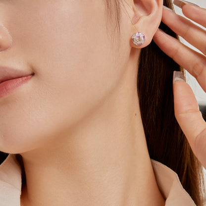 [Lumi Jewelry]Ornate Colorful Octagon Shape Daily Earrings