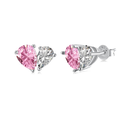 [Lumi Jewelry]Dazzling Elegant Heart Cut Lover Earrings