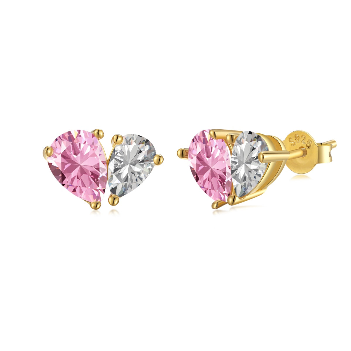 [Lumi Jewelry]Dazzling Elegant Heart Cut Lover Earrings