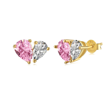 [Lumi Jewelry]Dazzling Elegant Heart Cut Lover Earrings