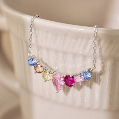 [Lumi Jewelry]Dainty Colorful Heart Necklace
