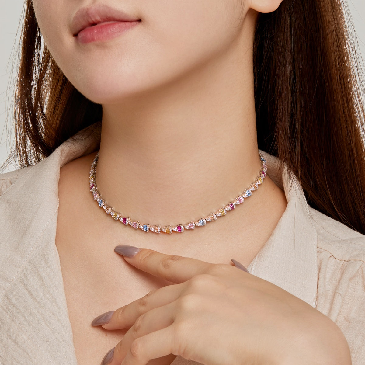 [Lumi Jewelry]Radiant Colorful Rainbow Necklace