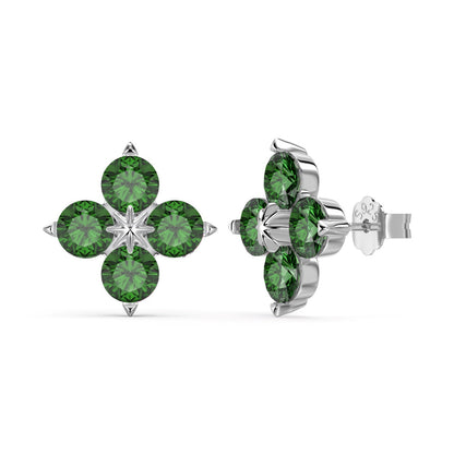 [Lumi Jewelry]Four-Leaf Clover Eight-Pointed Star Earrings