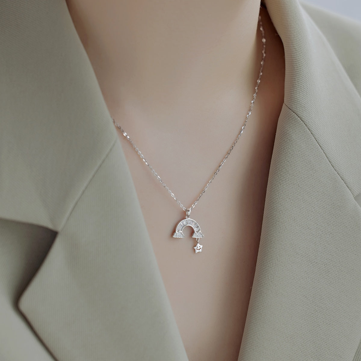[Lumi Jewelry]Unique Rainbow Star Necklace