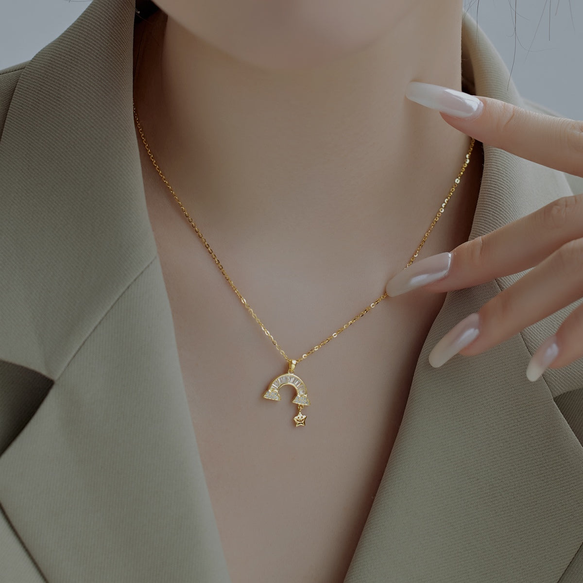 [Lumi Jewelry]Unique Rainbow Star Necklace