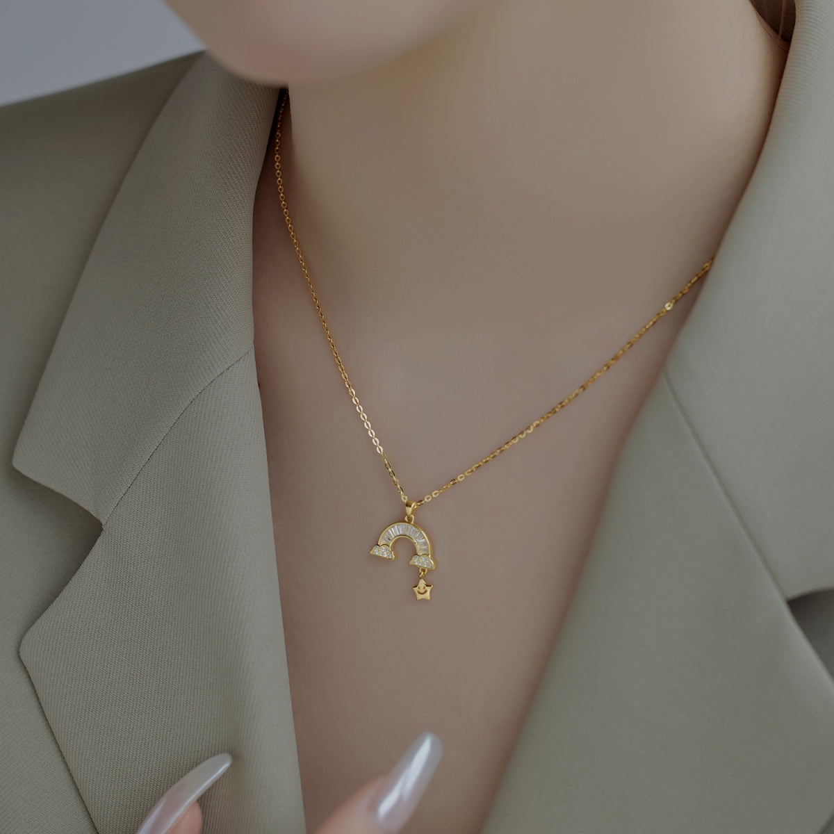 [Lumi Jewelry]Unique Rainbow Star Necklace