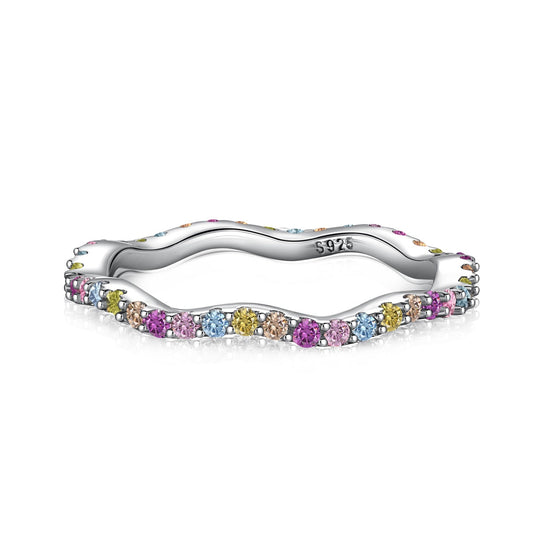 [Lumi Jewelry]Dainty Colorful Round Cut Party Ring