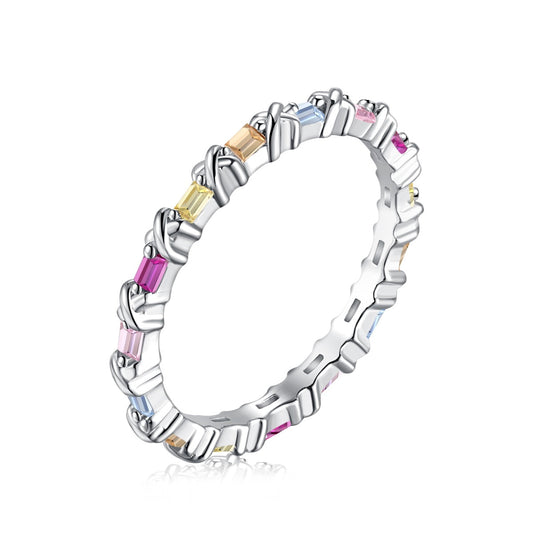 [Lumi Jewelry]Charming Colorful Round Cut Daily Ring