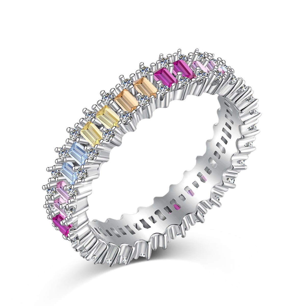 [Lumi Jewelry]Splashy Ornate Emerald Cut Cocktail Ring
