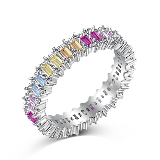 [Lumi Jewelry]Splashy Ornate Emerald Cut Cocktail Ring