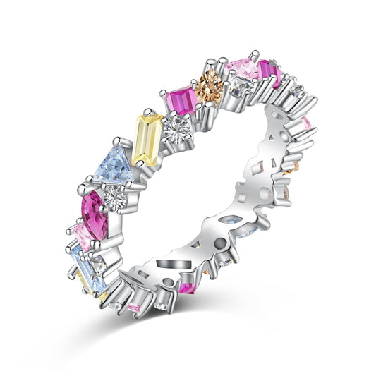 [Lumi Jewelry]Dazzling Polychromatic Multi cut Daily Ring