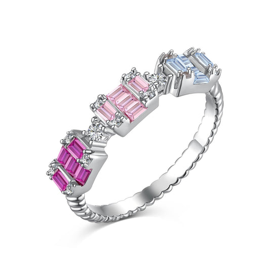 [Lumi Jewelry]Unique Colorful Emerald Cut Party Ring