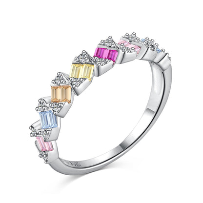 [Lumi Jewelry]Delicate Vibrant Emerald Cut Daily Ring