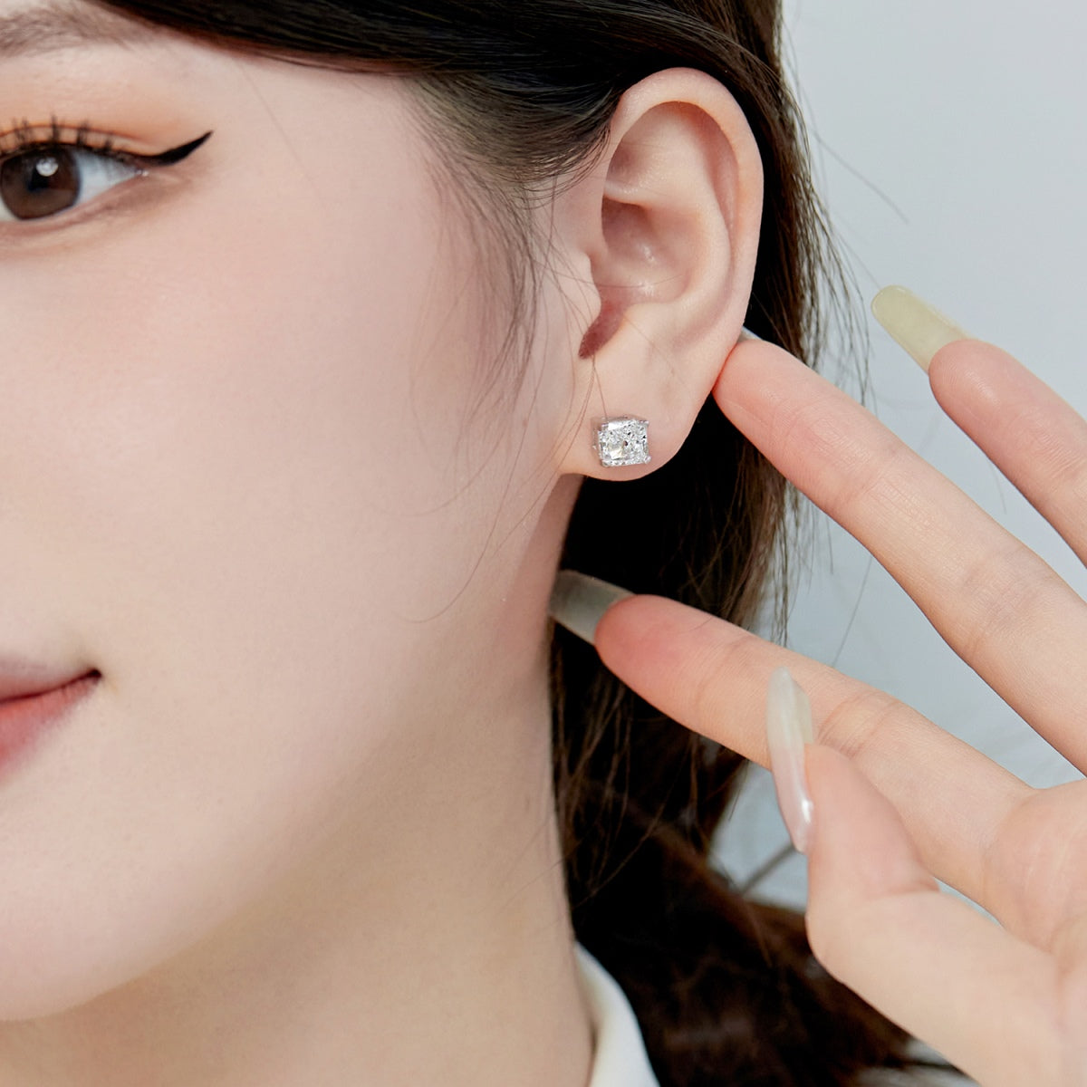[Lumi Jewelry]1.0 Carat Radiant Princess Cut Wedding Earrings