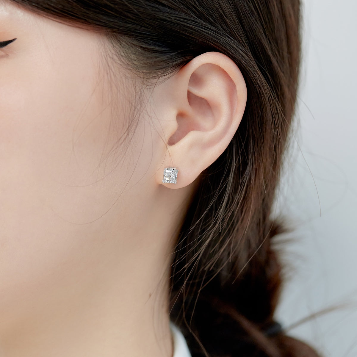 [Lumi Jewelry]1.0 Carat Radiant Princess Cut Wedding Earrings