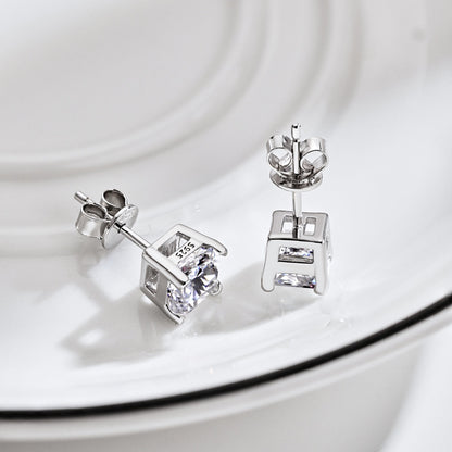 [Lumi Jewelry]1.0 Carat Radiant Princess Cut Wedding Earrings