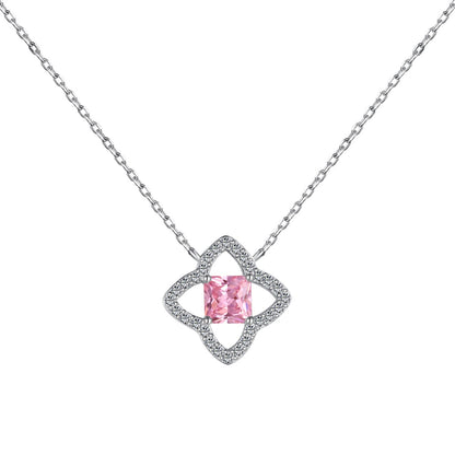 [Lumi Jewelry]Exquisite Flower Shape Princess Cut Necklace