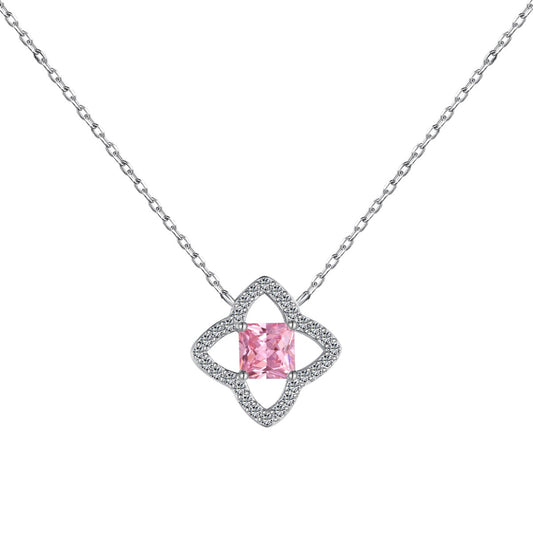[Lumi Jewelry]Exquisite Flower Shape Princess Cut Necklace
