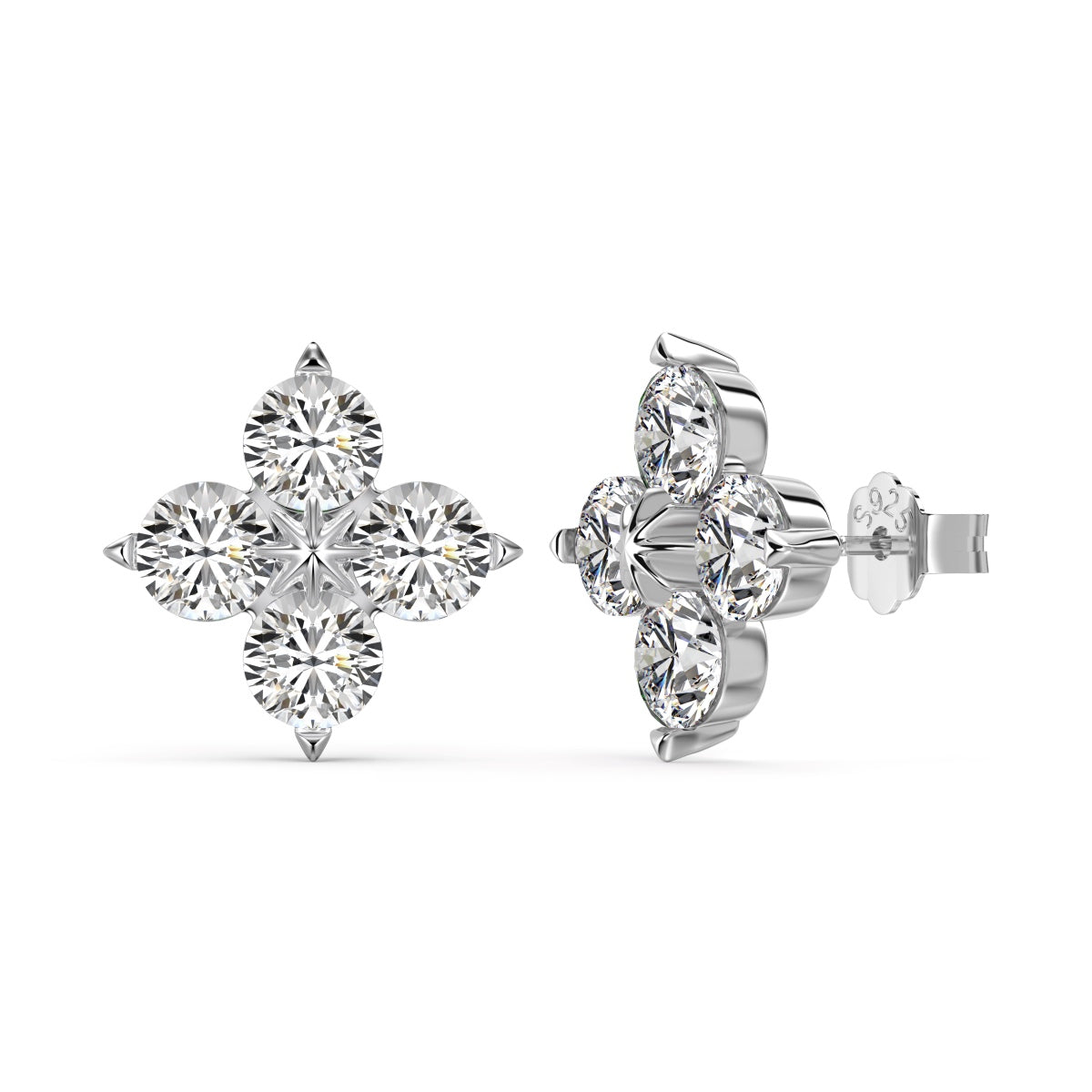 [Lumi Jewelry]Four-Leaf Clover Eight-Pointed Star Earrings