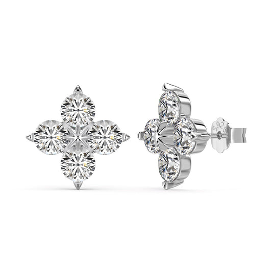 [Lumi Jewelry]Four-Leaf Clover Eight-Pointed Star Earrings