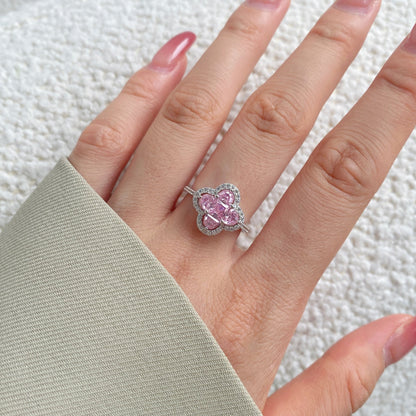 [Lumi Jewelry]Luxurious Eternity Flower Shape Banquet Ring
