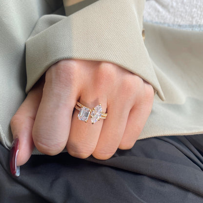 [Lumi Jewelry]2.0 Carat Scintillating Ornate Radiant Cut Party Ring