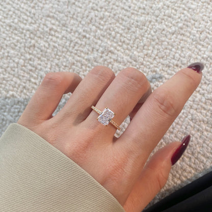 [Lumi Jewelry]2.0 Carat Dazzling Sparkling Radiant Cut Party Ring