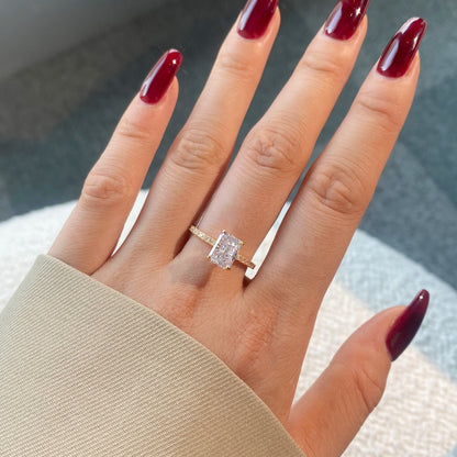 [Lumi Jewelry]2.0 Carat Dazzling Sparkling Radiant Cut Party Ring