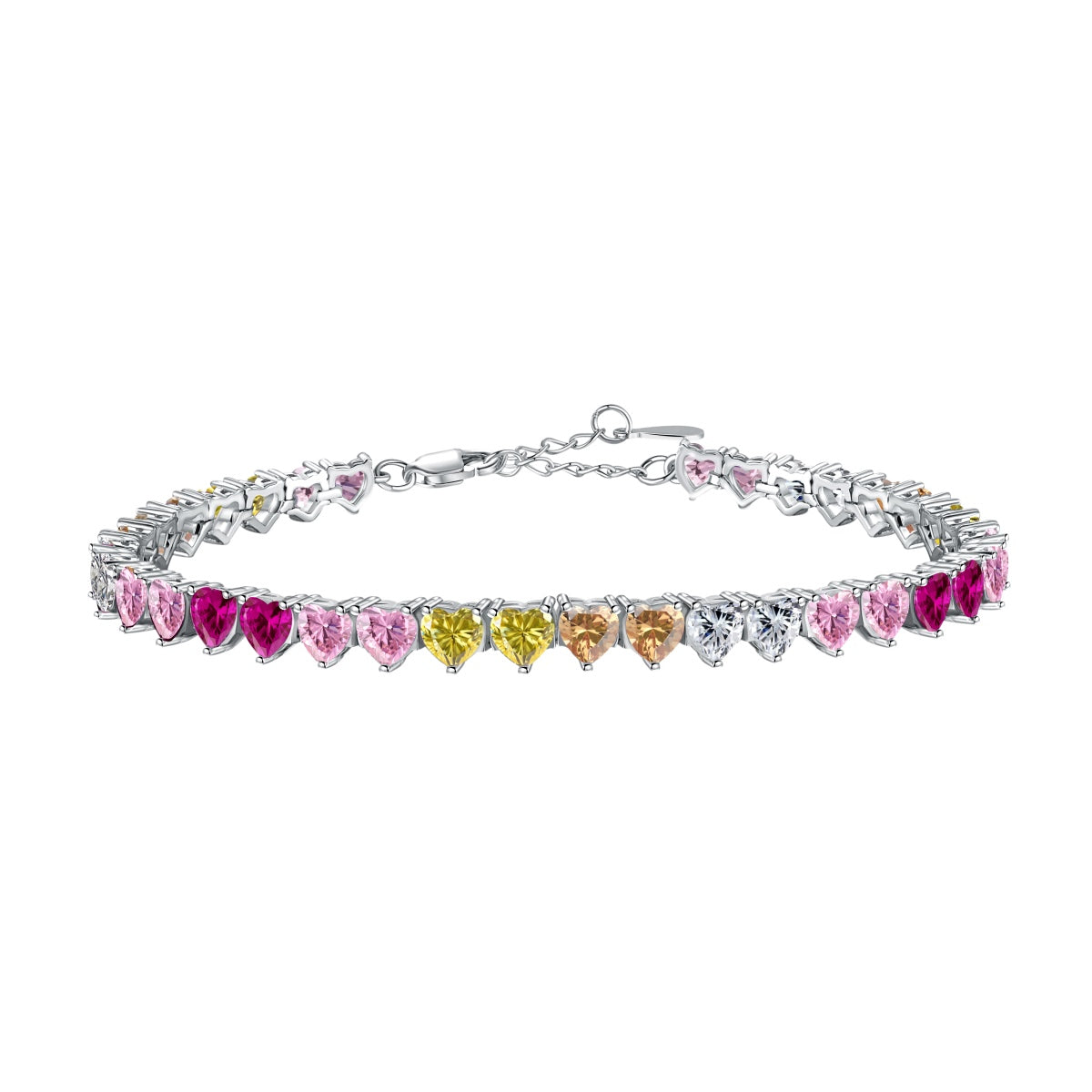 [Lumi Jewelry]Luxurious Colorful Romantic Heart Shape Lover Bracelet