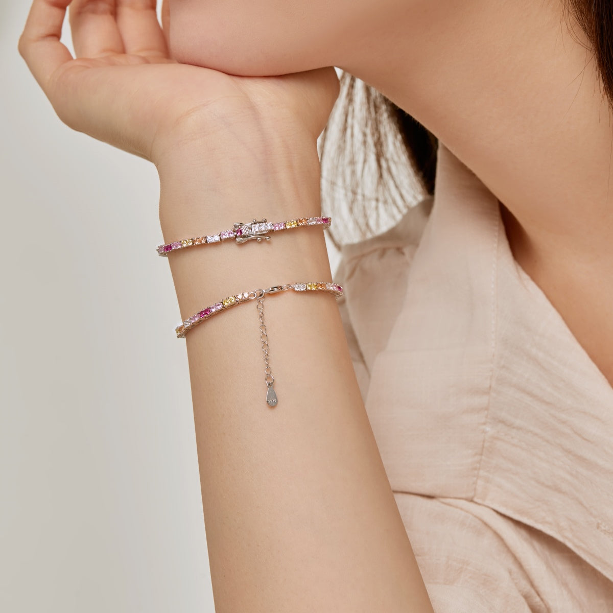 [Lumi Jewelry]Delicate Romantic Heart Shape Lover Bracelet