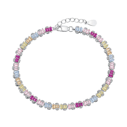 [Lumi Jewelry]Delicate Colorful Emerald Cut Party Bracelet