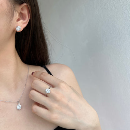 [Lumi Jewelry]Delicate Radiant Oval Cut Daily Earrings