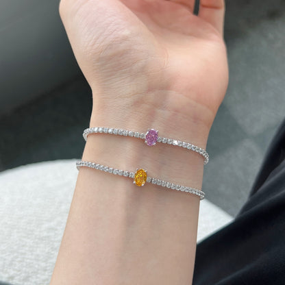 [Lumi Jewelry]0.75 Carat Exquisite Oval Cut Daily Bracelet