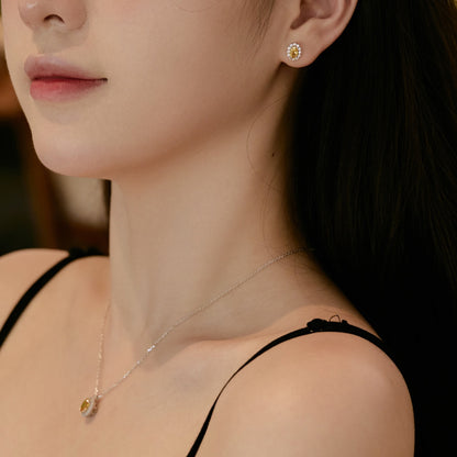 [Lumi Jewelry]Delicate Unique Oval Cut Daily Earrings