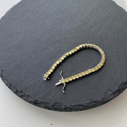 [Lumi Jewelry]Ornate Dazzling Round Cut Tennis Bracelet