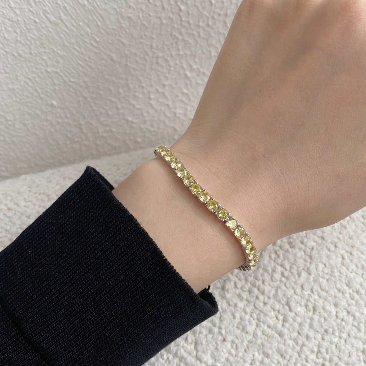 [Lumi Jewelry]Ornate Dazzling Round Cut Tennis Bracelet
