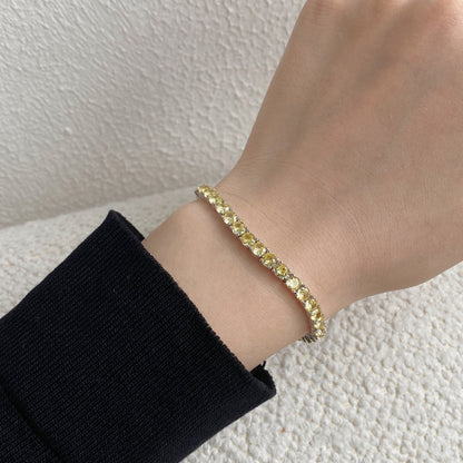 [Lumi Jewelry]Ornate Dazzling Round Cut Tennis Bracelet