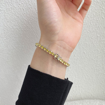 [Lumi Jewelry]Ornate Dazzling Round Cut Tennis Bracelet