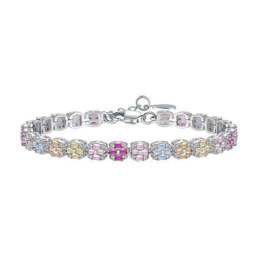 [Lumi Jewelry]Delicate Colorful Emerald Cut Daily Bracelet