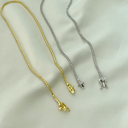 [Lumi Jewelry]Delicate Round Shape Tennis Necklace