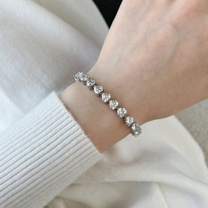 [Lumi Jewelry]0.75 Carat Elegant Romantic Heart Shape Lover Bracelet