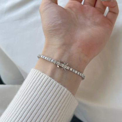[Lumi Jewelry]Dainty Charming Round Cut Tennis Bracelet